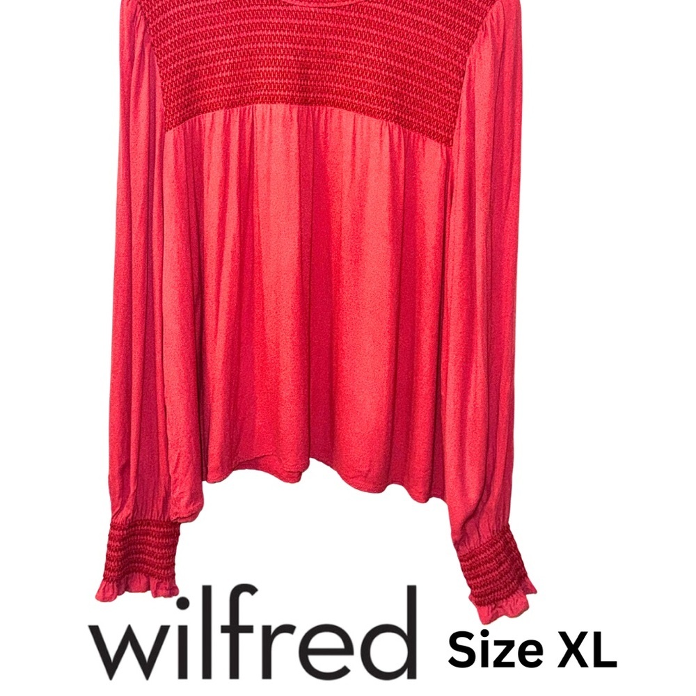 EUC Wilfred by Aritzia Vibrant Red Rust Nessie Blouse in XL